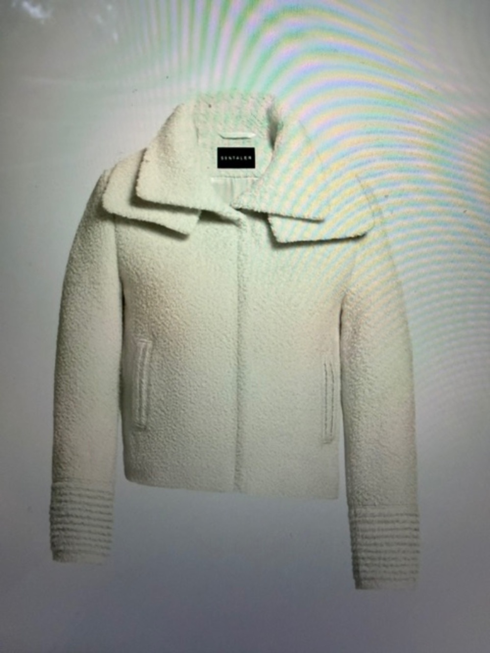 SENTALER Alpaca Moto Jacket With Signature Double Collar